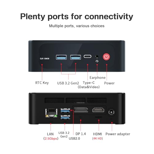 Beelink SER5 Mini PC, AMD Ryzen 5 5500U, 16GB RAM 500GB SSD, 4K Triple Display V104763