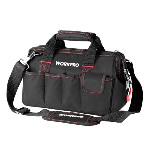 WORKPRO 16-inch Wide Mouth Tool Storage Bag with Waterproof Rubber Base L2617
