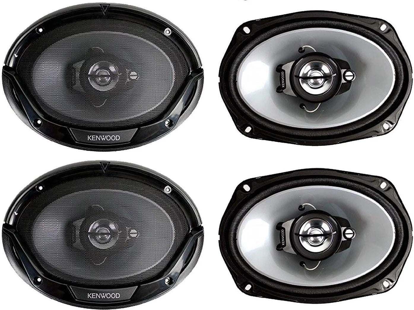 2 Kenwood KFC-6966S 800W Max (90W RMS) 6" x 9" 3-Way Coaxial Car Speakers -2 Pair