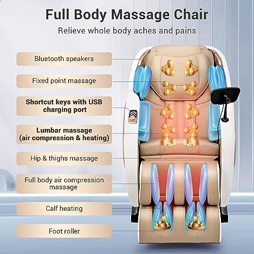Full Body Zero Gravity Shiatsu Massage Chair with Heat and Foot Massage Q658