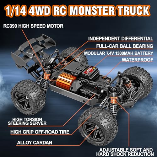 RC Car 1:14 All Terrain 4WD Off-Road Truck for Adults & Boys F604