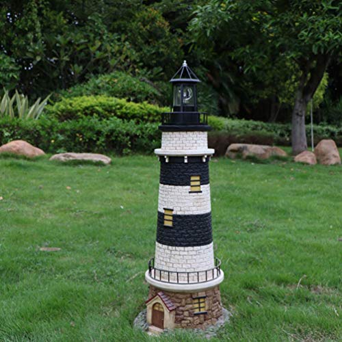 Lighthouse Decor Solar Powered Revolving LED Garden Lamp B294