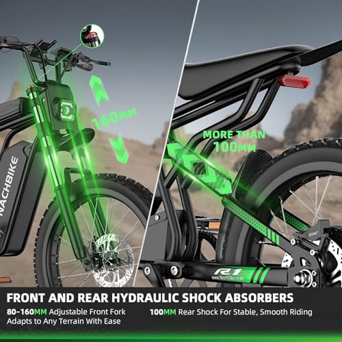 50MPH Electric Dirt Bike for Adults, 4000W, 60V25Ah, Full Suspension H888527
