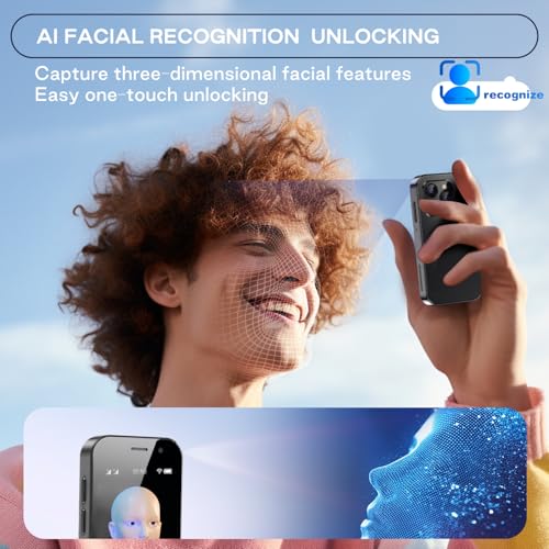 4G Unlocked Mini Phone 14 Pro Kids Pocket Phone with Android 9.0, Dual SIM Face ID 2GB+16GB Pink N202