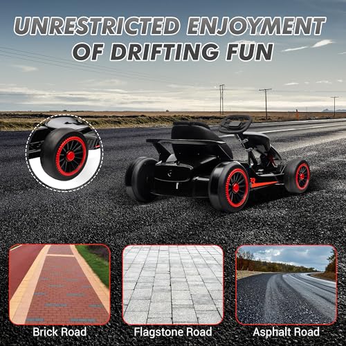 24V Electric Go Kart Drifting Ride On Car for Kids 6-12 Years Old T574114