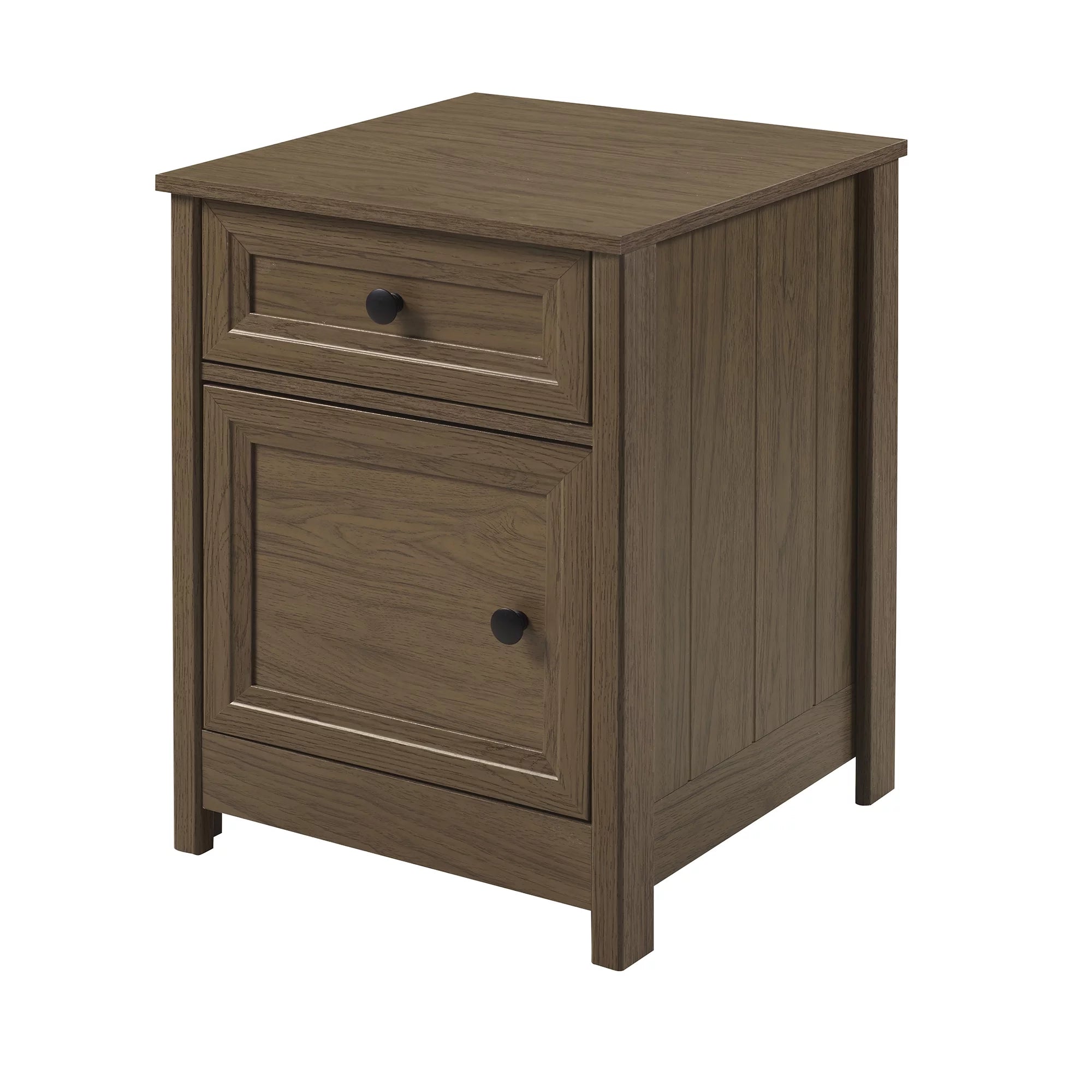 Manor Park Classic 1 Door Drawer Nightstand, Dark Walnut F8046
