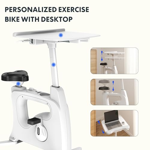 FLEXISPOT V9 3-in-1 Exercise Bike, Under Desk Bike, Indoor Cycling, 350LBS Capacity, White X192