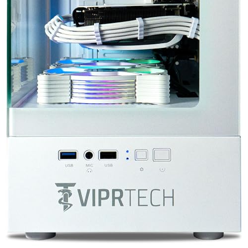 ViprTech Stryker 4.0 Liquid-Cooled Gaming PC, AMD Ryzen 7, RTX 4060, 32GB RAM, 1TB SSD, White N414