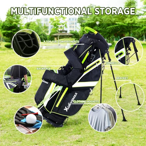 Golf Bag Stand & Cart Bag for Men Women Lightweight with Rain Cover H8950