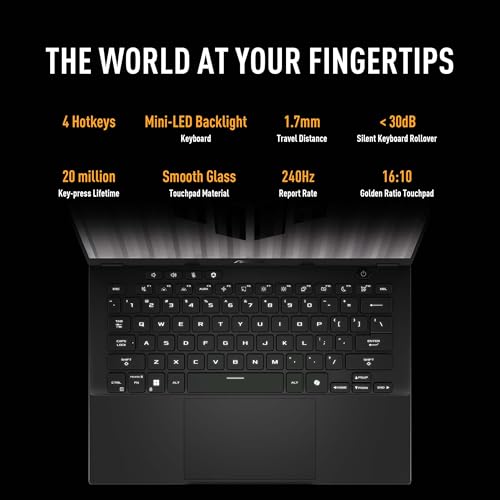 ASUS TUF Gaming A14 Copilot+ PC Gaming Laptop, 14” 165Hz Display, AMD Ryzen AI 7, NVIDIA GeForce RTX 4050, 16GB RAM, 512GB SSD, Windows 11 Home Q36747
