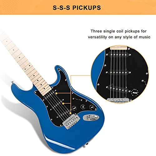 GLARRY Full Size Electric Guitar with 20W Amp and Accessories Pack (Blue) C3431