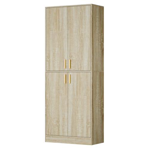 Cozy Castle 71" Tall Kitchen Pantry Cabinet with Doors and Shelves, Gray R70739