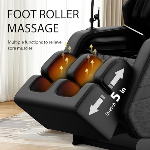 Gold Full Body Massage Chair with Airbags and Foot Roller C8518