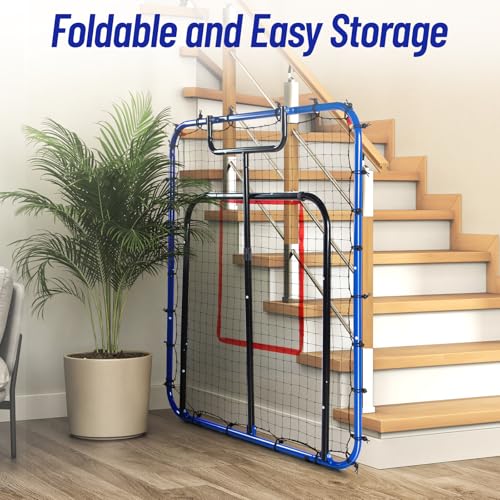 Baseball Rebounder Net 4x4.5 FT with 5 Ball Return Angles for Training P156