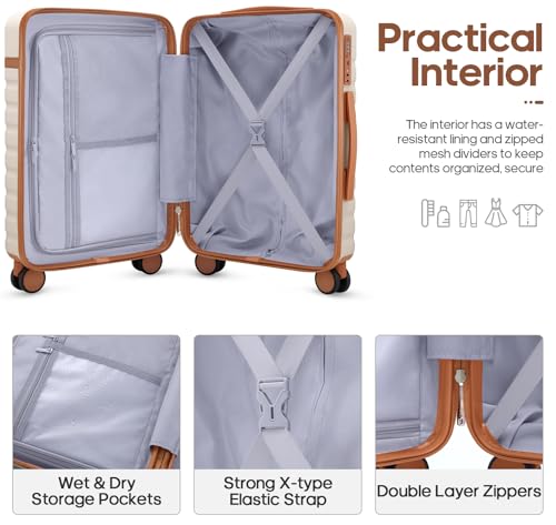 Luggage Sets 3 Piece, Carry On 20 Inch Hardside Suitcase with Spinner Wheels and TSA Lock J67858
