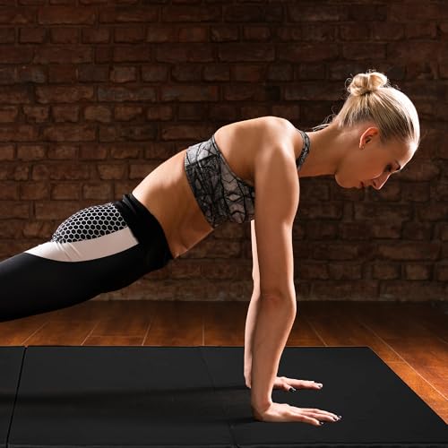 BalanceFrom Folding Gymnastics Mat, Thick Yoga & Workout Pad, Blue S867369