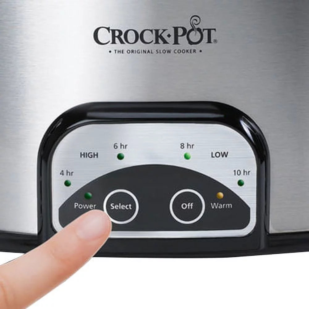 Crock-Pot Smart Pot 6 Quart Slow Cooker, Brushed Stainless Steel V9717