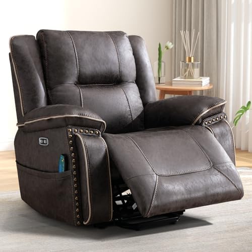Phoenix Home Dual Motor Power Lift Chair with Massage and Heat, Brown I97460