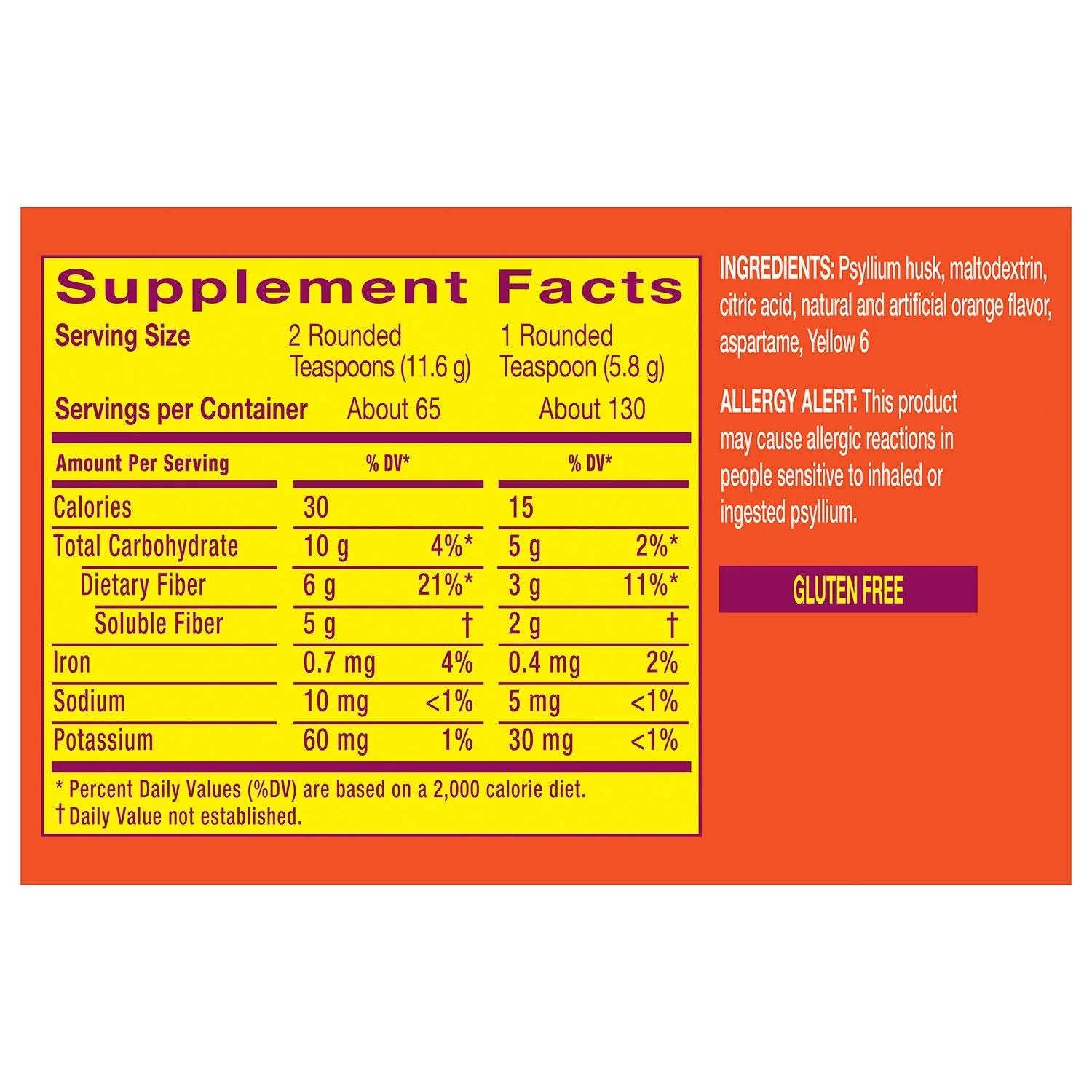 Metamucil Sugar Free Orange Fiber Supplement Powder, 260 doses Q613443