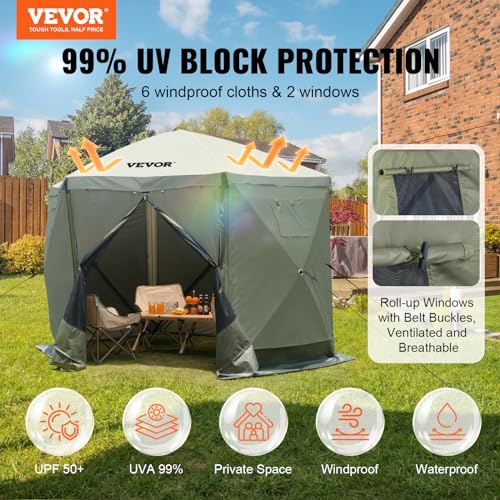 VEVOR Pop Up Gazebo Screen Tent 10x10ft with Mosquito Netting B21209