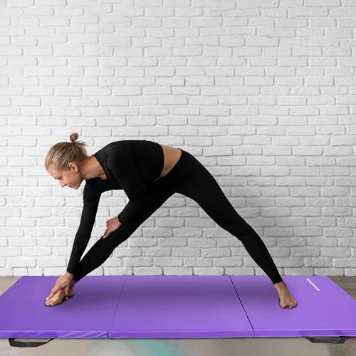 BalanceFrom Folding Gymnastics Mat, Thick Yoga & Workout Pad, Blue S867369