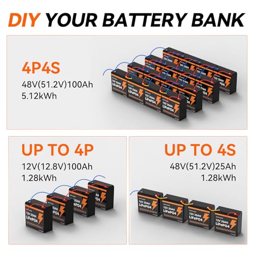 12V 25Ah LiFePO4 Battery with Built-in 20A BMS Q9551