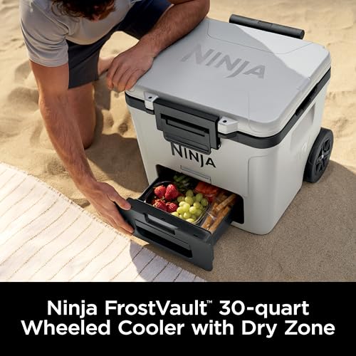 Ninja FrostVault 45QT Cooler with Wheels, Lakeshore Blue M1144