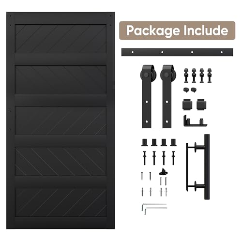 JUBEST 36" x 84" Sliding Barn Door Kit with Hardware, Black R91690