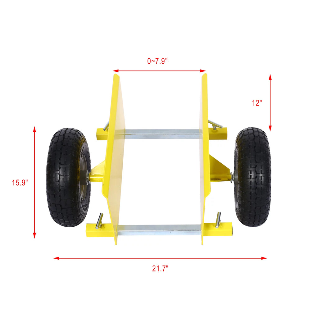 Heavy Duty Panel Dolly with 10" Pneumatic Wheels, 600LBS Capacity, Yellow Q704452