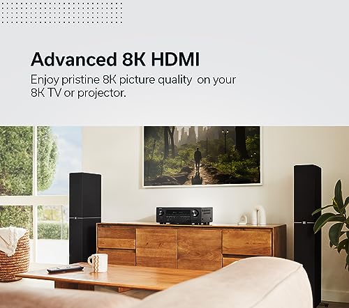 Denon AVR-S970H 8K Ultra HD 7.2 Channel AV Receiver, Black B496