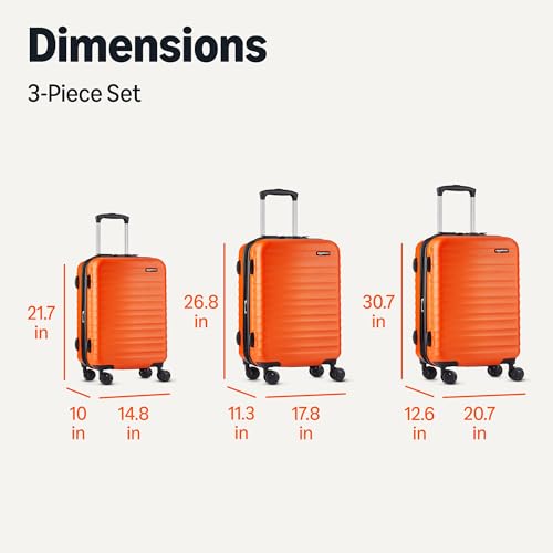 Amazon Basics 21" Hardside Carry-On Luggage with Wheels, Expandable, Black L489