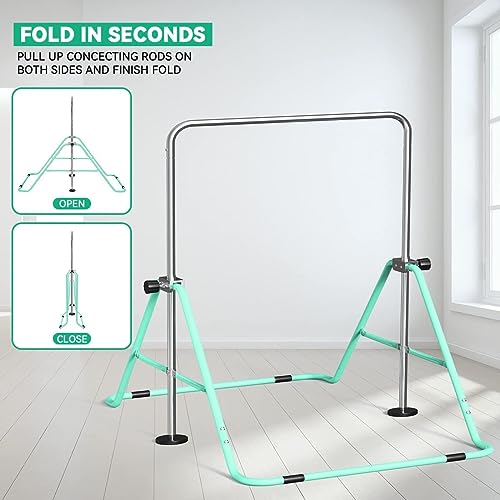 FBSPORT Gymnastics Bar for Kids, Adjustable Height, Folding W6973