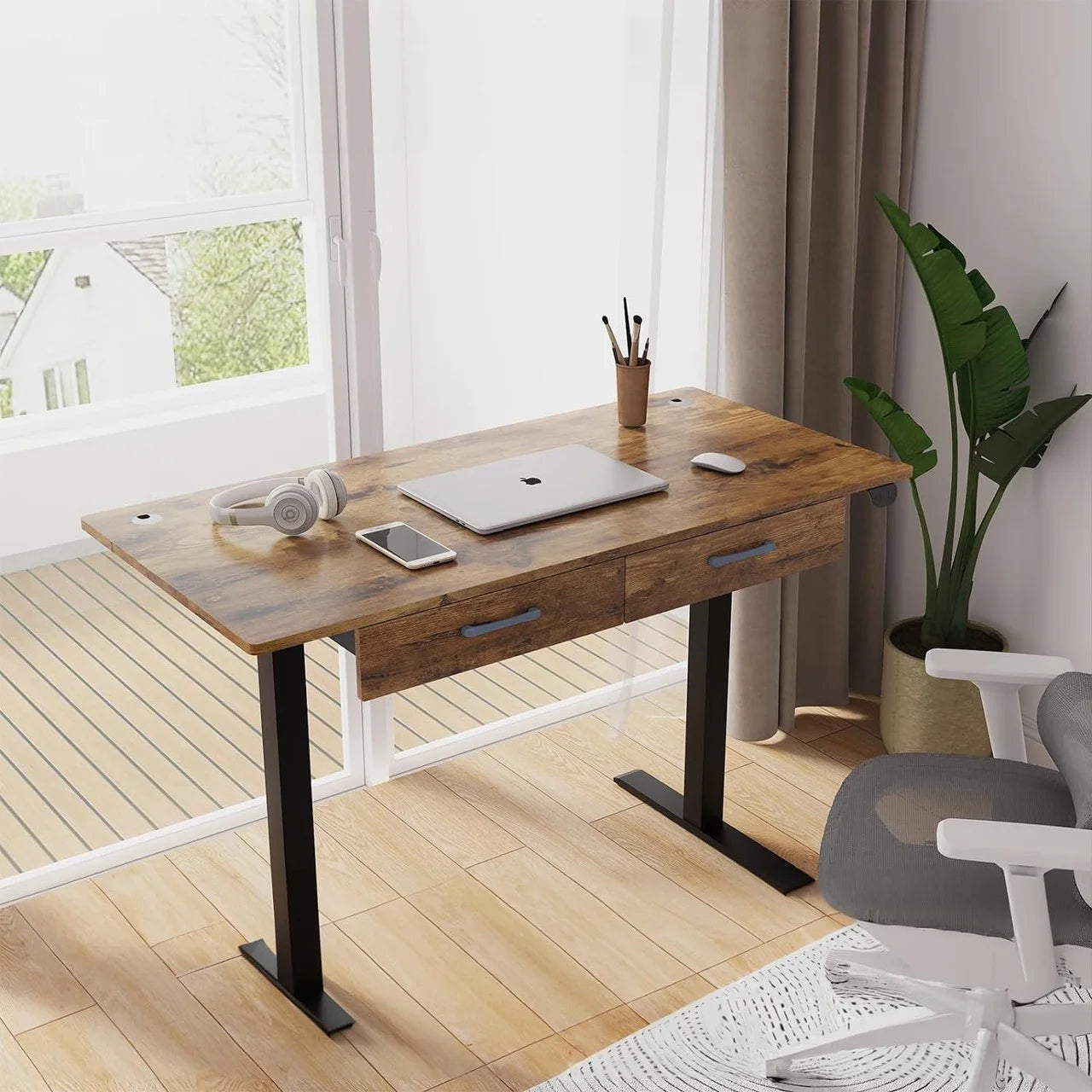 45" Electric Standing Desk with 2 Drawers X510546