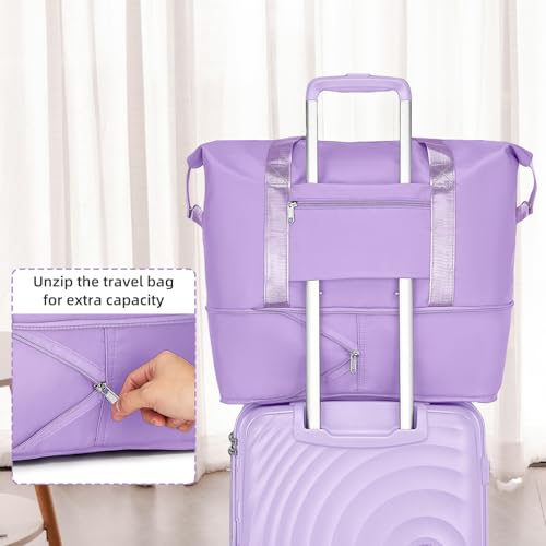 LARVENDER Luggage Sets 3 Piece, 20in Carry On PP Hardshell Suitcase with Spinner Wheels Q3160