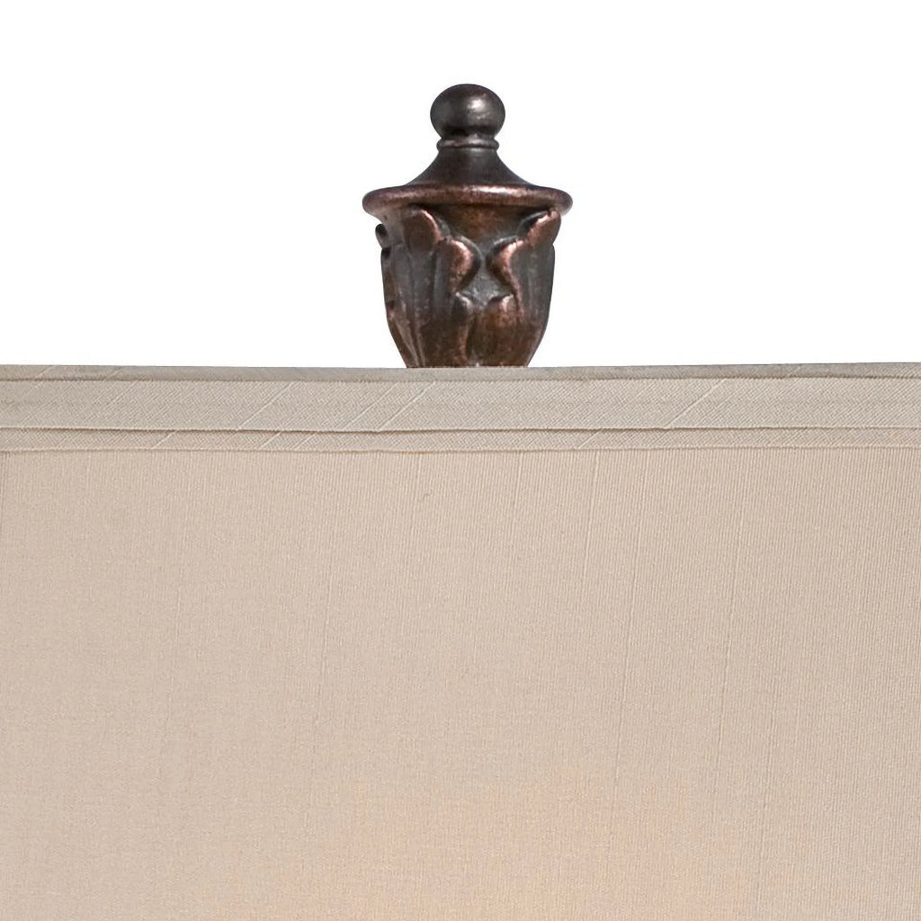 Regency Hill Exeter Table Lamps 30" Set of 2 Bronze Wood Carved Leaf Shade P490