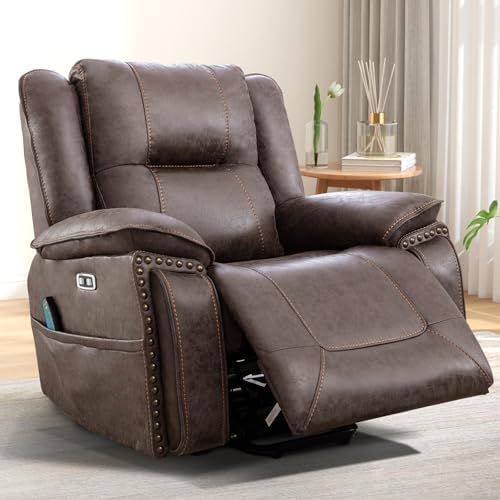Phoenix Home Dual Motor Power Lift Chair with Massage and Heat, Brown I97460
