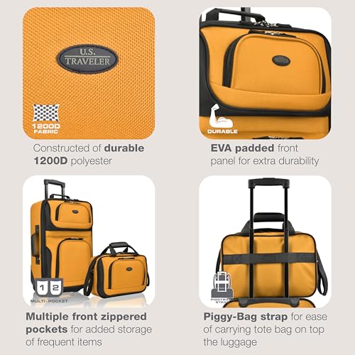 U.S. Traveler Rio Expandable Carry-on Luggage, Orange R95197