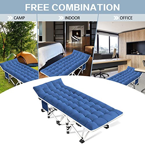 Camping Cot with Thick Pad, Folding Bed, Heavy Duty with Carry Bag I101