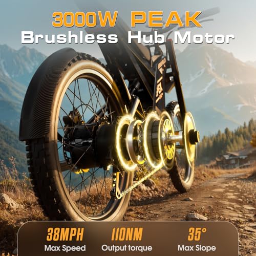 Electric Dirt Bike for Adults with 1440Wh Battery, 40 MPH, 80 Miles Range O56518