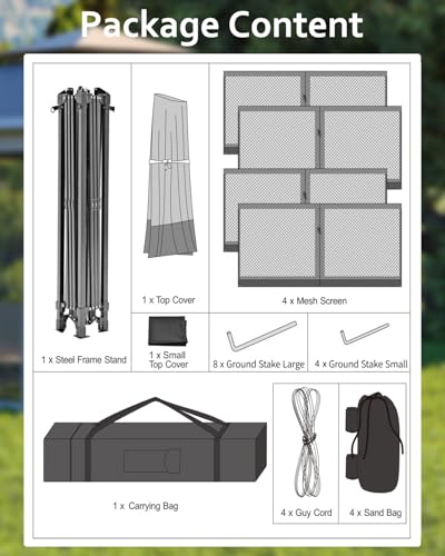 Pop Up Gazebo Tent with Mosquito Netting, Water & UV Resistant - Khaki J83860