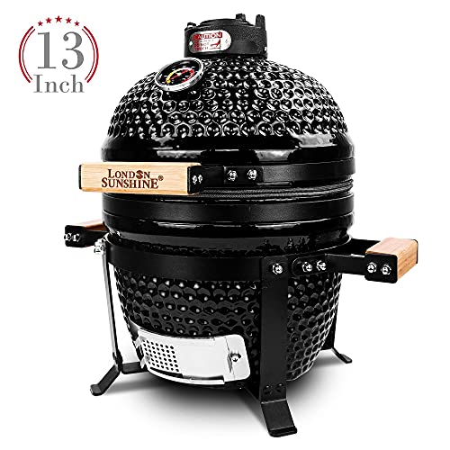 Ceramic BBQ Charcoal Kamado Grill 13 Inch Portable Tabletop Red Y244