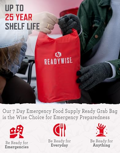ReadyWise 7 Day Emergency Food Supply – 60 Servings Grab Bag, Freeze Dried Survival Food Kit B113