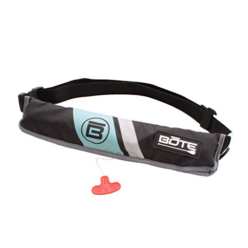 BOTE Life Jacket Manual Inflatable Mechanism Teen to Adult Life Vest Belt Pack Inflatable PFD Waist US Coast Guard Approved CO2 Included Unisex Belt Pack Adjustable