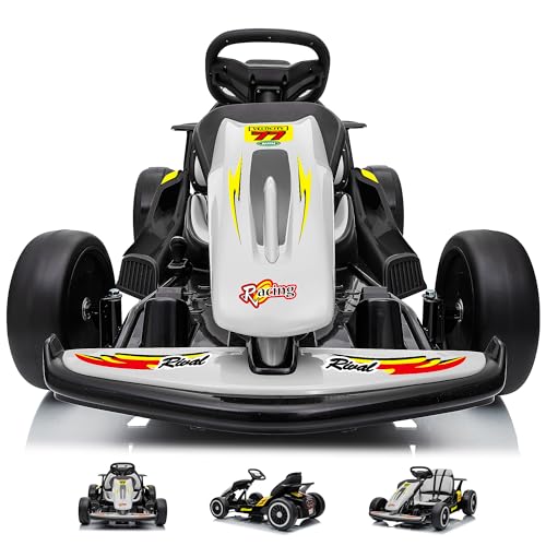 24V Electric Go Kart for Kids with 400W Motors, EVA Tires, Rose Red N76721