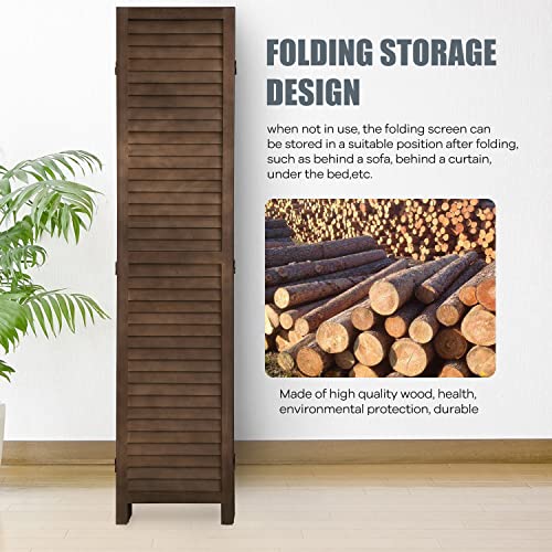 Wooden Room Divider 4 Panels Freestanding Partition for Home Office D5037