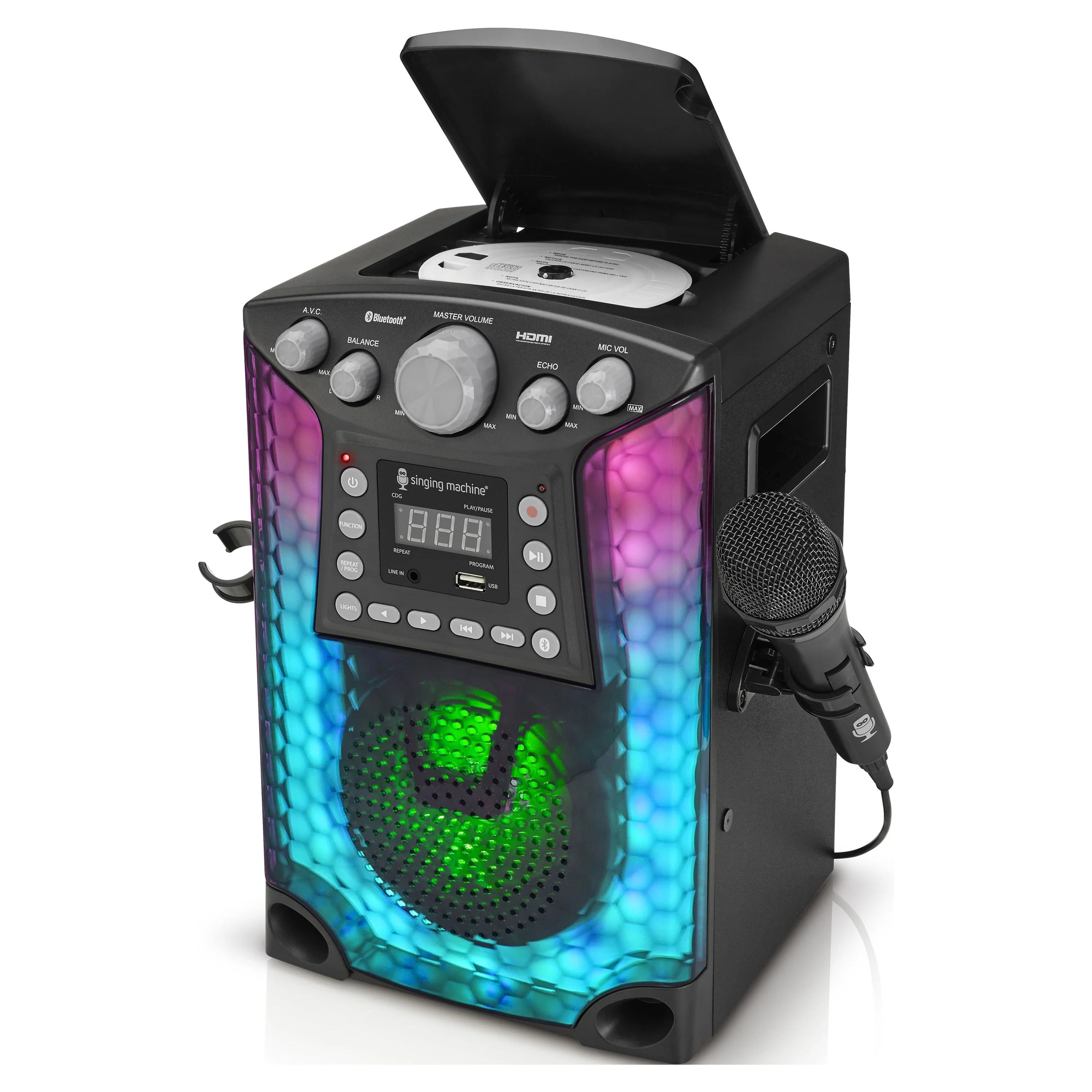 The Singing Machine SML633 Bluetooth Karaoke System with LED Lights, Black A216280