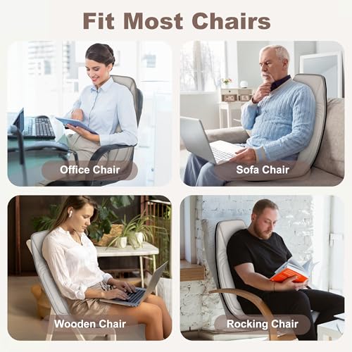 Vibration Back Massager with Heat for Chair, Beige D49776