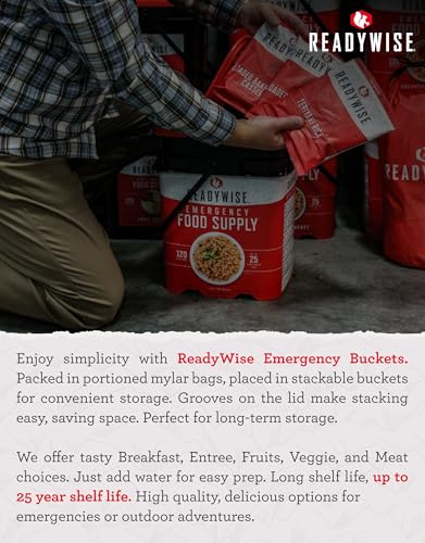 ReadyWise 7 Day Emergency Food Supply – 60 Servings Grab Bag, Freeze Dried Survival Food Kit B113