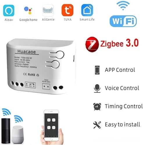 Zigbee 4CH DC7-32V USB Relay Smart Switch Module, Tuya APP Remote Control V113