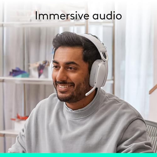 Logitech Zone Vibe 100 Wireless Over Ear Headset with Noise Canceling Microphone, Off White A852